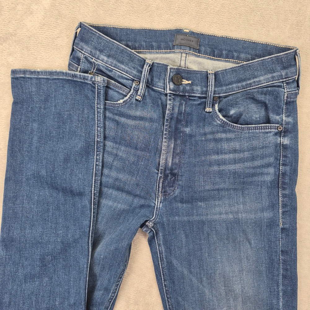 Mother The Mid Rise Dazzler Ankle Jeans Wish On A Star Blue 27 1686-104
